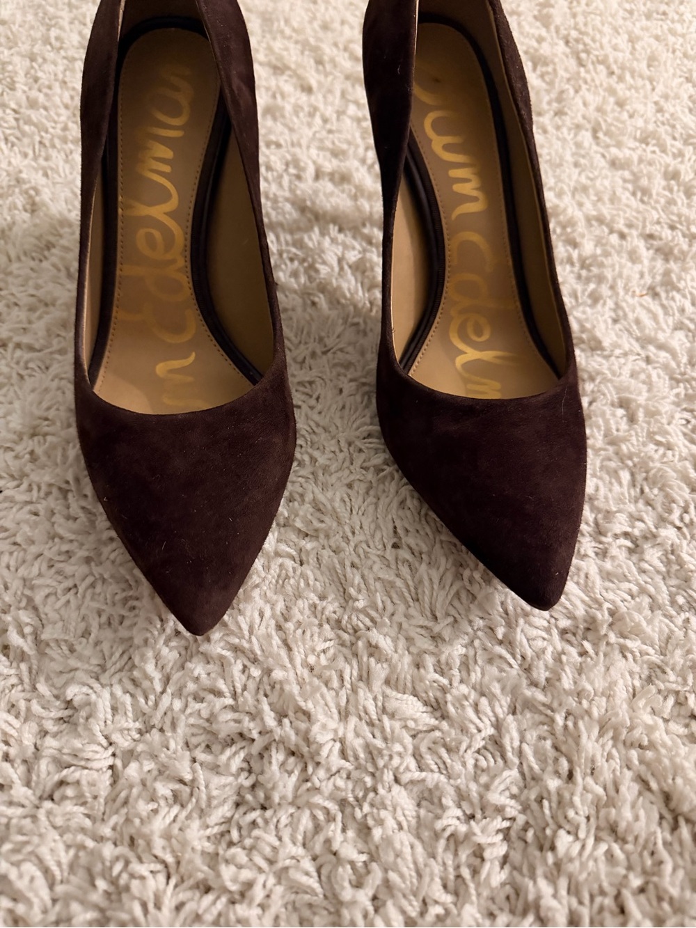 Like new! Sam Edelman Chocolate Suede Hazel heel - Picture 3 of 6